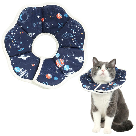 Cat Cone Collar Adjustable, Protective Recovery Collar Soft, Cat Cone Neck Prevent Licking Wound After Surgery, Pet Neck Cone for Kitten Cats (S)