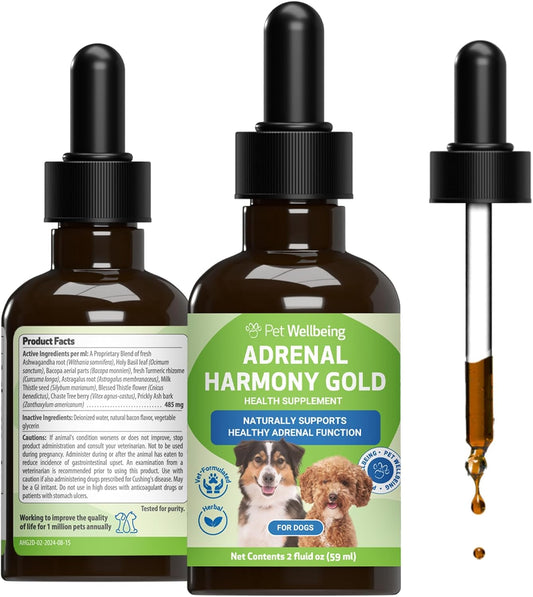 Pet Wellbeing Adrenal Harmony Gold for Dogs - Adrenal Support, 2 oz