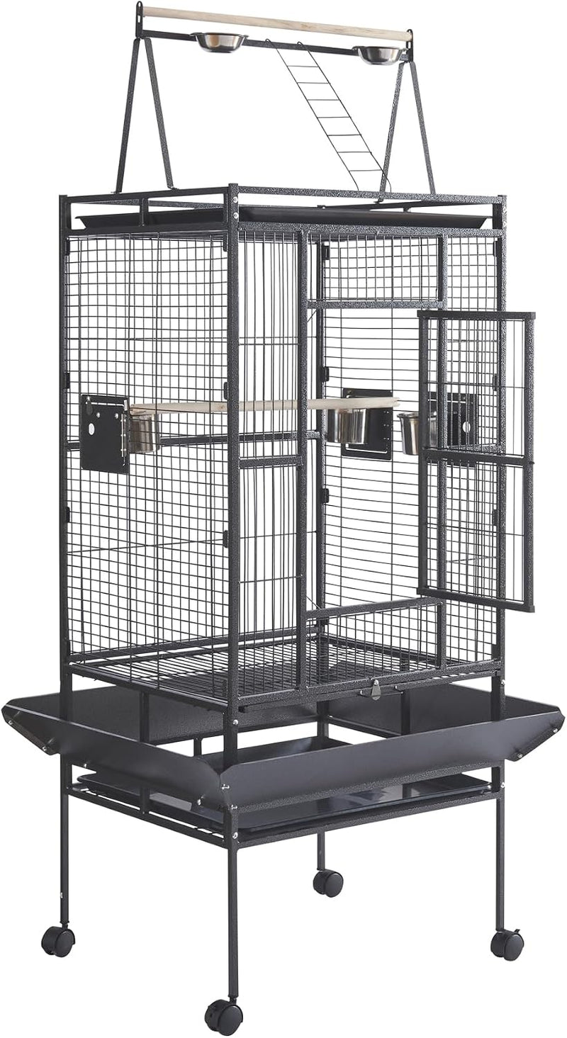 Panana Large Bird Cages Parrot Cage Wide Flight Metal Animal Cage for Budgie Parakeet Conure with Rolling Stand Wheels (