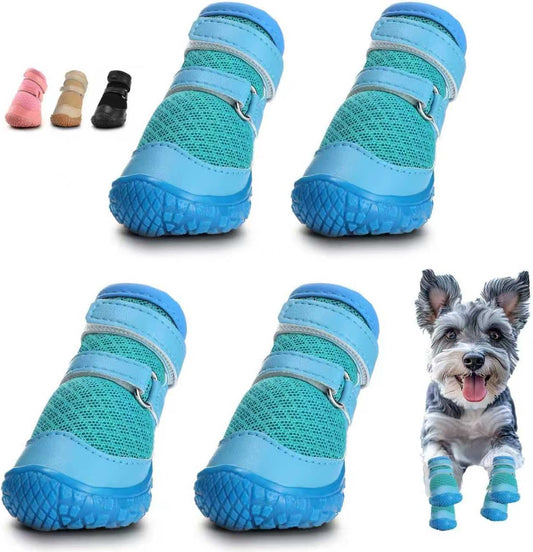 Dog Shoes for Small Dogs, Dog Boots & Paw Protectors for Hot Pavement Winter Snow Hiking, Anti-Slip Dog Booties for Hard