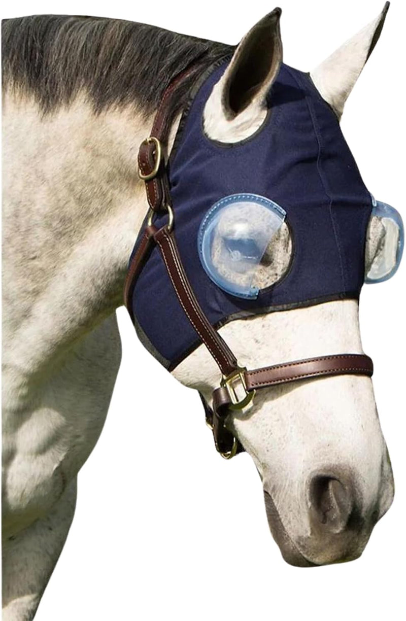 Equine-Medi Lens Horse Eye Protection Hood, Shatterproof, Flexible Lens for Corneal Ulcers, & Eye Injuries, Compatible w