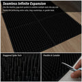 Black Cat Scat Mat 8 Pack, Cat Deterrent Mat, Interlocking Spike Mat for Cats and Dogs, Indoor Outdoor Pet Training Mat 