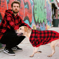 KOOLTAIL Plaid Dog Hoodie Pet Clothes Sweater with Hat and Pocket for Small Medium Large Size Dogs, Soft Winter Warm Dog