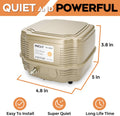 INCLY 7W Ultra Silent Aquarium Air Pump - 245 Gallon/Hr, 4 Adjustable Outlets - Commercial & Hydroponics Oxygen Bubbler 