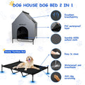 Dog House Outdoor Large Dog House 48 Inch Weatherproof Kennel with Bed