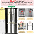 Lumizone Extra Tall Cat Gate 55.12" High Pressure Mounted 29.92"-34.24" Extra Wide 1.37" Gap No Drilling Auto-Close One-Handed Operation Tall Pet Gate for Dogs(Black, 55.12" H x 29.92"-34.24" W)