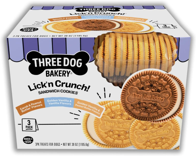 Three Dog Bakery Lick'n Crunch! Dog Treats Variety Pack - 13 oz - 3 Pack