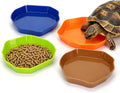 4Pcs Reptile Food Water Dish, Shallow Feeding Dish for Tortoise Terrarium