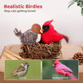 Potaroma Cat Toys Chirping Birds 2 Pcs with Catnip SilverVine, Interactive Cat Kicker, Lifelike Birdie Tweets, Indoor Ki