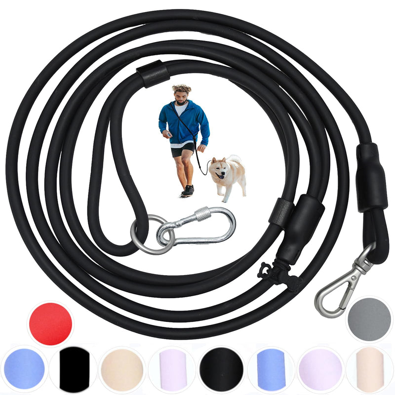Tiesenci Hands Free Dog Leash Crossbody & Waist for Walking, 9-in-1 No Pull Dog Harness & Leash Set, Heavy Duty Waterproof Slip Lead for Large Medium Breeds (20-120lbs, Black)