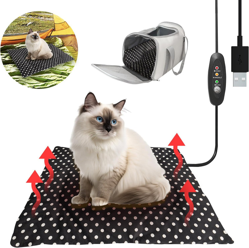 USB Heating Warmer Pad Bed for Cat, Small Dog and Pet, 15