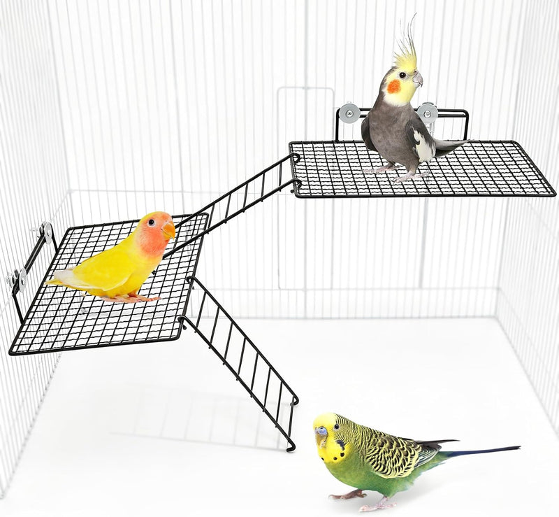 BNOSDM Stainless Steel Bird Cage Platform Climbing Ladder Parrot Perches