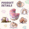 Sweetude 4 Pcs Pillows for Cats Puppy Bed Fluffy Pet Calming Soft Gifts Half Donut U Shaped Pet Neck Pillow Training Joint Relief Cervical Protection(Paw,Medium)