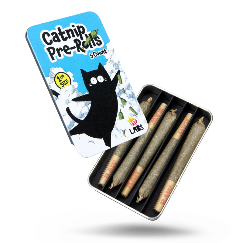 LIT LABS Catnip Joint - 5 Organic Pre-Rolls Papers to Fix a Bad Cattitude - Funny Cat Toy for Indoor Cats with Existential Dread