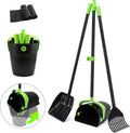 Pooper Scooper Swivel Bin & Rake & Spade Kit with Waste Bags, Max 50" Long Handle Adjustable Portable Non-Breakable for 