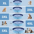Eooqi Foldable Dog Pool for Large Dogs & Kids, 63" Hard-Side Collapsible Kiddie Pool, Heavy Duty Leakproof PVC Pet Swimm