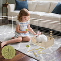 RUBYHOME Oversize Rabbit Litter Box with Drawer, Corner Toilet Box with Grate Potty Trainer, Bigger Pet Pan for Adult Gu