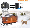 Texsens Heated Cat House for Outside - Weatherproof Large Outdoor Cat Shelter with Roof Window & Cozy Cushion - Ideal fo