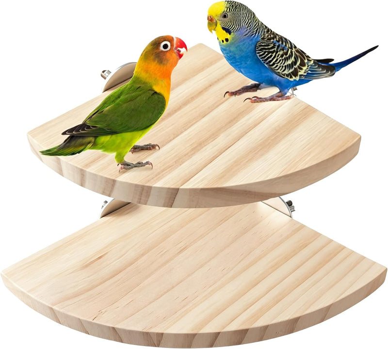 2 PCS Bird Perches for Cage, Fan Bird Perch, Flat Perches for Birds Cages, Birds Platform for Parakeet Conure Cockatiel 