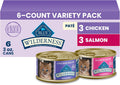 Blue Buffalo Wilderness Kitten Food, High-Protein & Grain-Free Wet Cat Food Paté Variety Pack, Chicken & Salmon Recipes, 3-oz Cans (6 Count, 3 of Each)