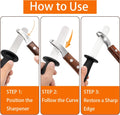 ZENFUN Hoof Knife with Sharpener, Double Edged Hoof Trimming Knife with Wooden Handle & 400/1000 Diamond Grit Rod, 8 Inc