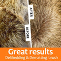Undercoat Rake for Dogs, 2 in 1 Dematting Comb & Deshedding Tool for Long Hair Pets, Pet Hair Grooming Brush, Clear Mats