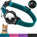 Luminous AirTag Cat Collar Breakaway, OUCWLTAG GPS Cat Collar with Apple Air Tag Holder, Cat Tracker Collars with Safety