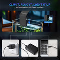 Mini Clip-On Aquarium Light 7W USB Dimmable Fish Tank Lamp with 3 Light Modes (Full Spectrum/White/RGB), 9-Level Brightn