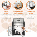 Sweetcrispy 24 Inch Single Door Dog Crate, Metal Pet Kennel with Secure Lock, Foldable Design, Removable Tray for Easy Cleaning, Portable Puppy Cage for Small Dogs, Ideal for Training & Travel