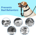 BARKLESS Soft Dog Head Collar, Patented Padded No Pull Head Halter, Training Nose Leash with Safety Link for Medium Large Dogs, Adjustable Muzzle Leash, Easy Control for Walking(Black, M)