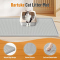 Bartuke Silicone Cat Litter Mat, 46" x 32" Extra Large Cat Litter Box Mat Litter Trapping Mat for Scatter Control, Waterproof, Soft on Kitty Paws, Clean Floor (Grey)