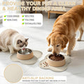 SMILOOL Waterproof Silicone Pet Food Mat with Raised Edge for Dog & Cat