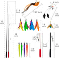 miwoowim Interactive Cat Wand Toy Set – 2 Retractable Wands (37" & 49") with 11 Refills Attachments – Feather Toys, Plush Bird, Worms, Insect & Swallow – Cat Teaser Toys for Indoor Cats & Kittens