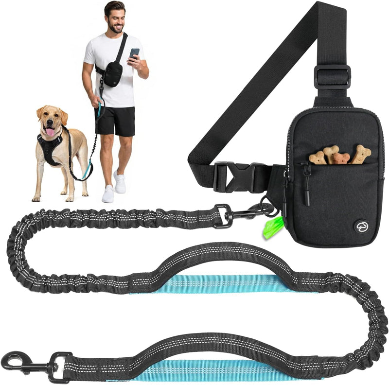 Hands Free Crossbody Dog Leash Bag, Dogs up to 60 lbs