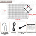 POYEE 10X20FT Cat Netting Balcony Protection Cat Barrier Balcony Safety Mesh Screen for Pets Catio for Apartment Balcony Window Stairs