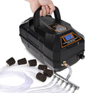 hygger Rechargeable Aquarium Pond Air Pump, Powerful Quiet Commercial Tank Air Pump with Hose Air Stone Check Valve Adju