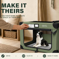 36 Inch Soft Collapsible Dog Crate Green with Waterproof and Easy to Clean
