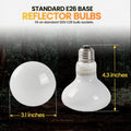 CALPALMY (4-Pack 100W Reptile Heat Lamp Bulbs - UVA Daylight Basking Light Bulbs for Reptiles, Turtles, Lizard, Bearded 