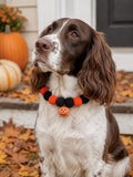 Halloween Pet Collar, Pumpkin Bell Pom Pom Necklace for Cats and Dogs, L Size Holiday Costume Accessory