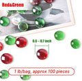 Christmas Flat Glass Marbles, 1Lb Red and Green Glass Gem for Vase Filler, Crafts, Aquarium Pebbles, Fish Tank Decor, Pa