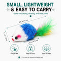 FYNIGO Cat Mouse Toys 17 Pack, Interactive Cat Toys for Indoor Cats, Catnip-Scented Plush Mice with Feather Tails & Rattle Sound, Kitten Toys for Entertainment, Exercise & Hunting Play