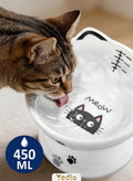 Yedio Porcelain Raised Cat Bowl, No Spill Cat Water Bowl with Anti Slip Band, Elevated Porcelain Pet Bowl Protect Pet's Spine, Large Capacity Pet Water Bowl, 15 oz, Dishwasher Safe