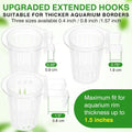 Borlech New Upgraded Large Aquarium Plant Holder with 1.57-inch Extension Hooks and Suction Cups for Fish Tank Aquaponic