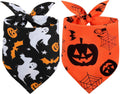 Vivifying 2 Pack Halloween Dog Bandanas, Spooky and Pumpkins Pattern