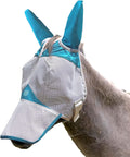 Harrison Howard Mule Donkey Fly Mask Full Face Protection with Nose Cover Sky Blue L