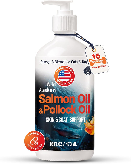 Wild Alaskan Omega 3 Fish Oil for Dogs & Cats, 16 fl oz