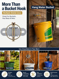 4 PCS Horse Water Bucket Hooks with Locking Pin, Feed Bucket Holder