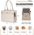 2-in-1 Stylish Dog Purse Carrier Soft-Sided Carriers Travel Tote Bag for Small Dogs Cats, Fashion Foldable Pet Bag for Puppies Small Animals with Pockets (White, 15" L x 7.5" W x 12.2" H)