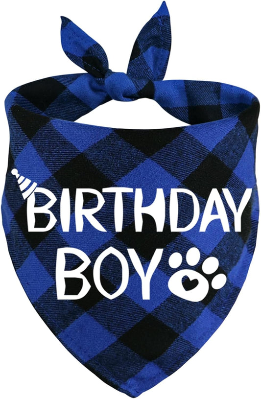 STMK Dog Birthday Bandana, Multi Sizes Dog Birthday Boy Bandana for Small Medium Large Dogs Pets