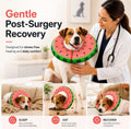 MIDOG Soft Inflatable Dog Cone, Donut E-Collar Alternative for After Surgery, Prevents Licking, Allowing Normal Eating & Vision, Comfortable Recovery Collar for Small Medium Large Dogs & Cats, Red-M